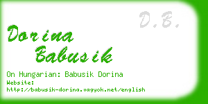 dorina babusik business card